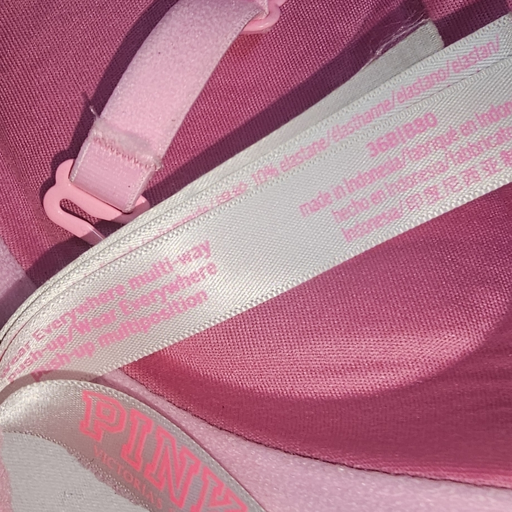 Victorias Secret PINK Logo Wear Everywhere Super Push up Padded Bra 36B - Picture 5 of 7